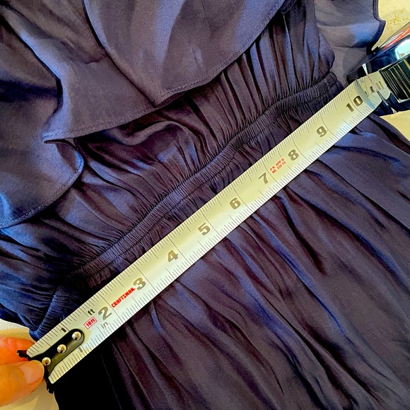 NWT (XS) Aqua popover lace inset halter long midi maxi navy black open shoulder - Picture 6 of 11